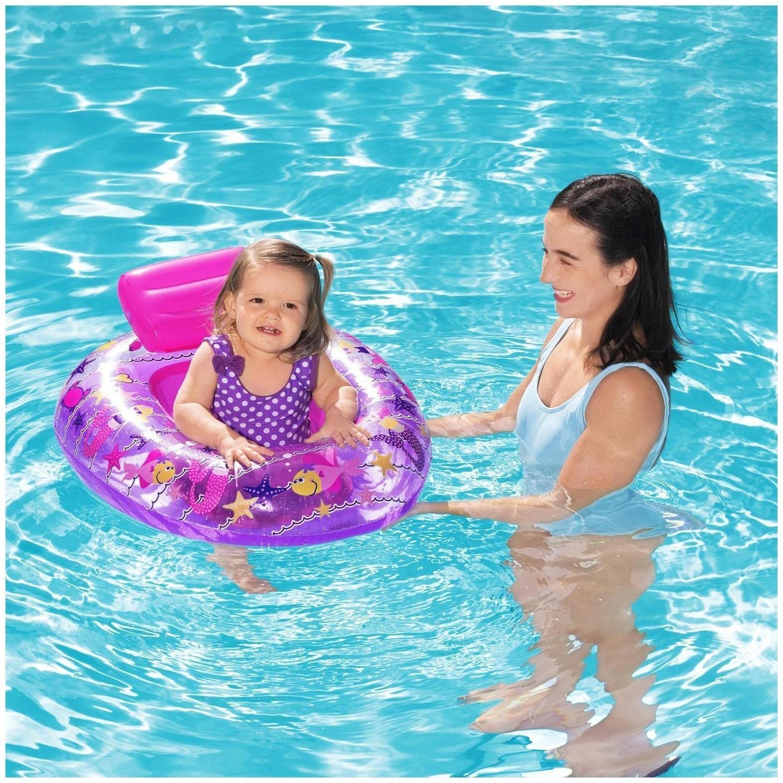 Круг для плавания с сиденьем «Лодочка», 76 х 65 см, от 6-18 мес, цвета МИКС, 34126 Bestway