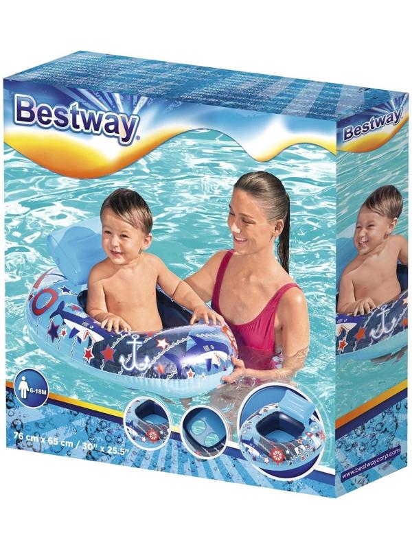 Круг для плавания с сиденьем «Лодочка», 76 х 65 см, от 6-18 мес, цвета МИКС, 34126 Bestway