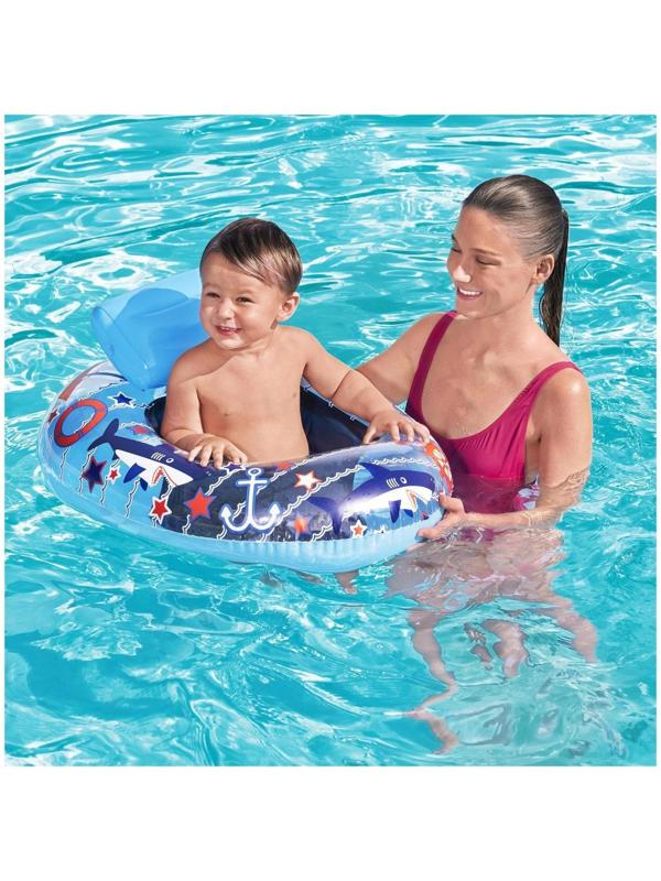 Круг для плавания с сиденьем «Лодочка», 76 х 65 см, от 6-18 мес, цвета МИКС, 34126 Bestway