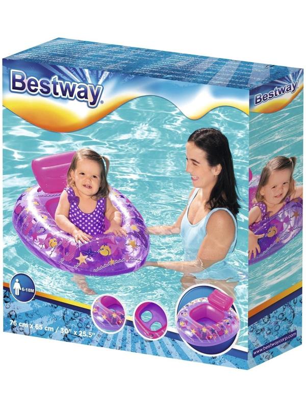Круг для плавания с сиденьем «Лодочка», 76 х 65 см, от 6-18 мес, цвета МИКС, 34126 Bestway