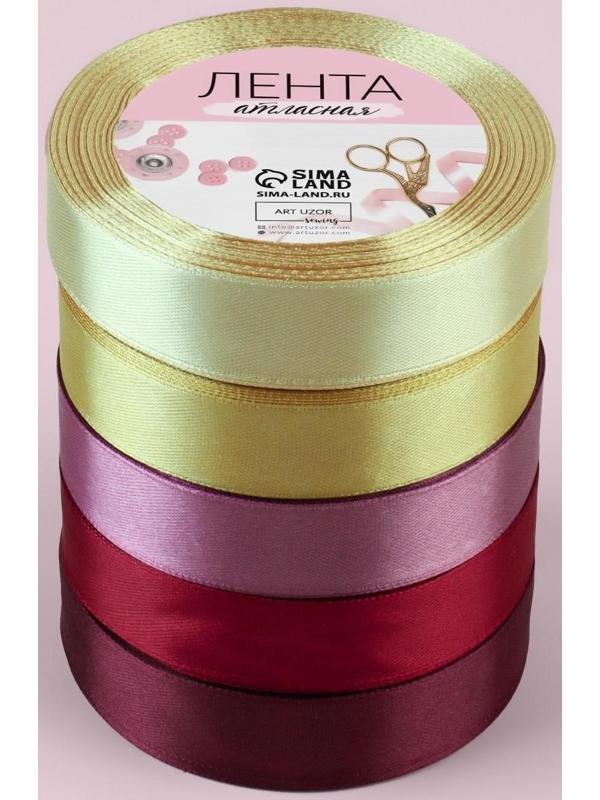 Набор атласных лент «Осенний», 5 шт, размер 1 ленты: 20 мм × 23 ± 1 м