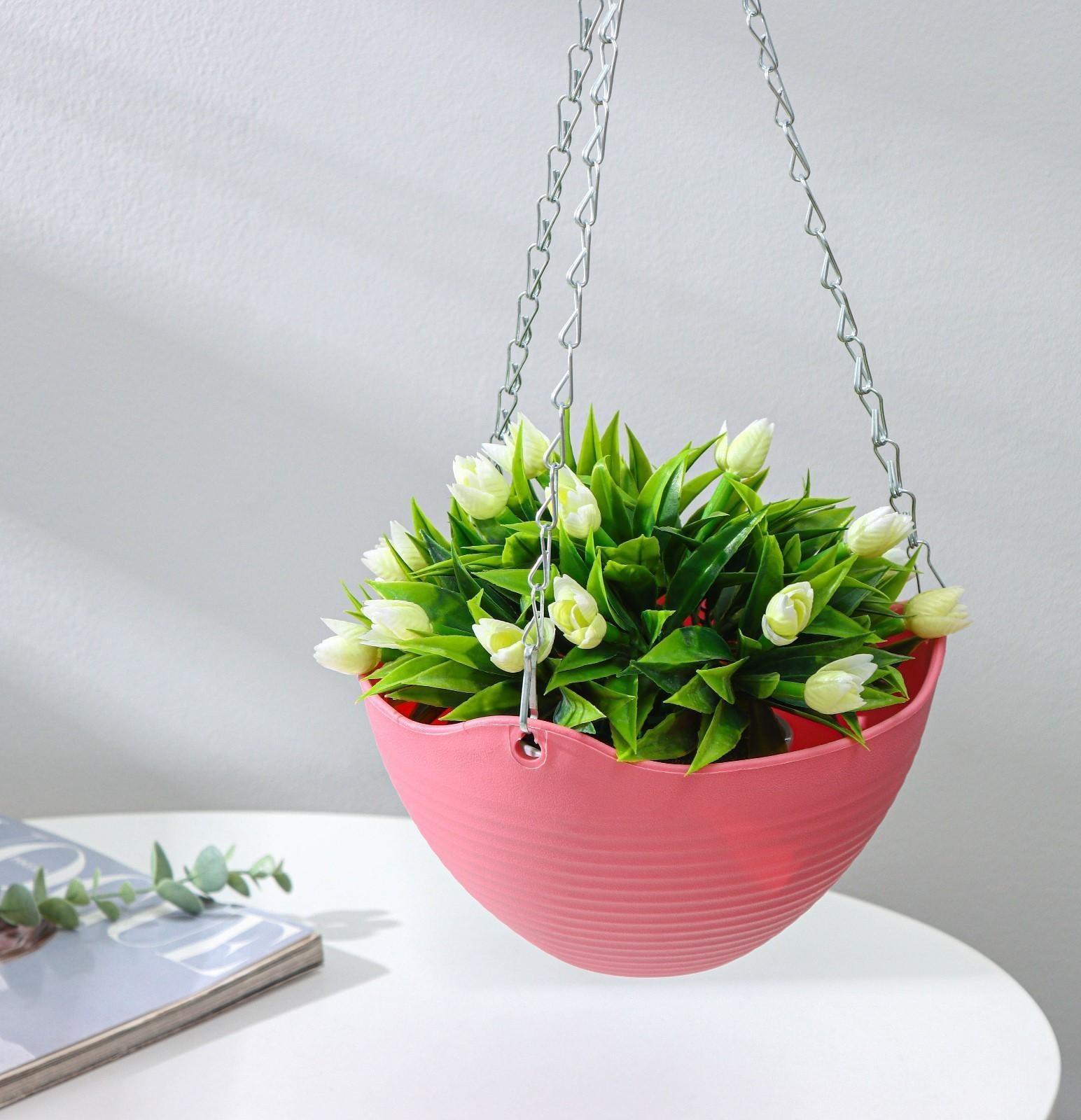 Кашпо пластиковое для цветов подвесное с дренажной сеткой «Эрида», цвет МИКС