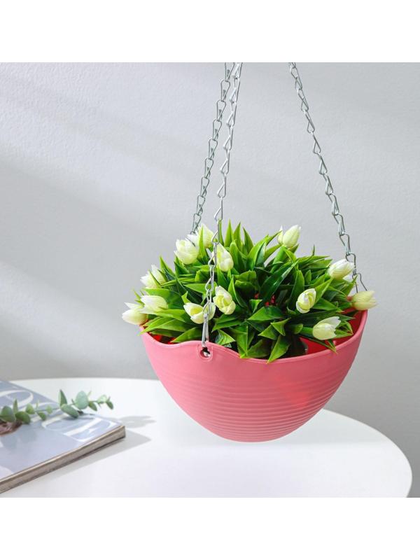 Кашпо пластиковое для цветов подвесное с дренажной сеткой «Эрида», цвет МИКС