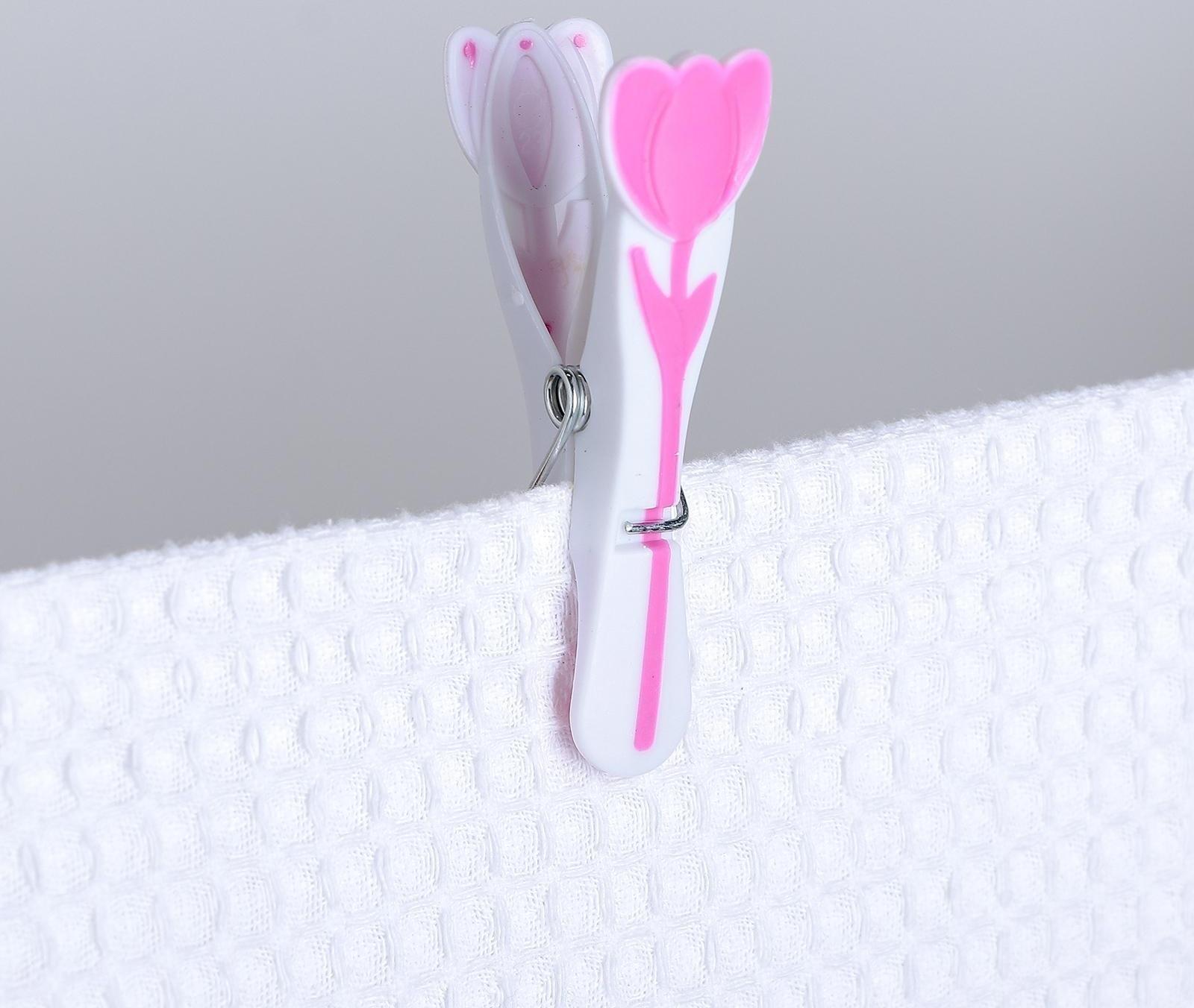 Прищепки бельевые «Тюльпаны», 8,5 см, 12 шт, цвет МИКС