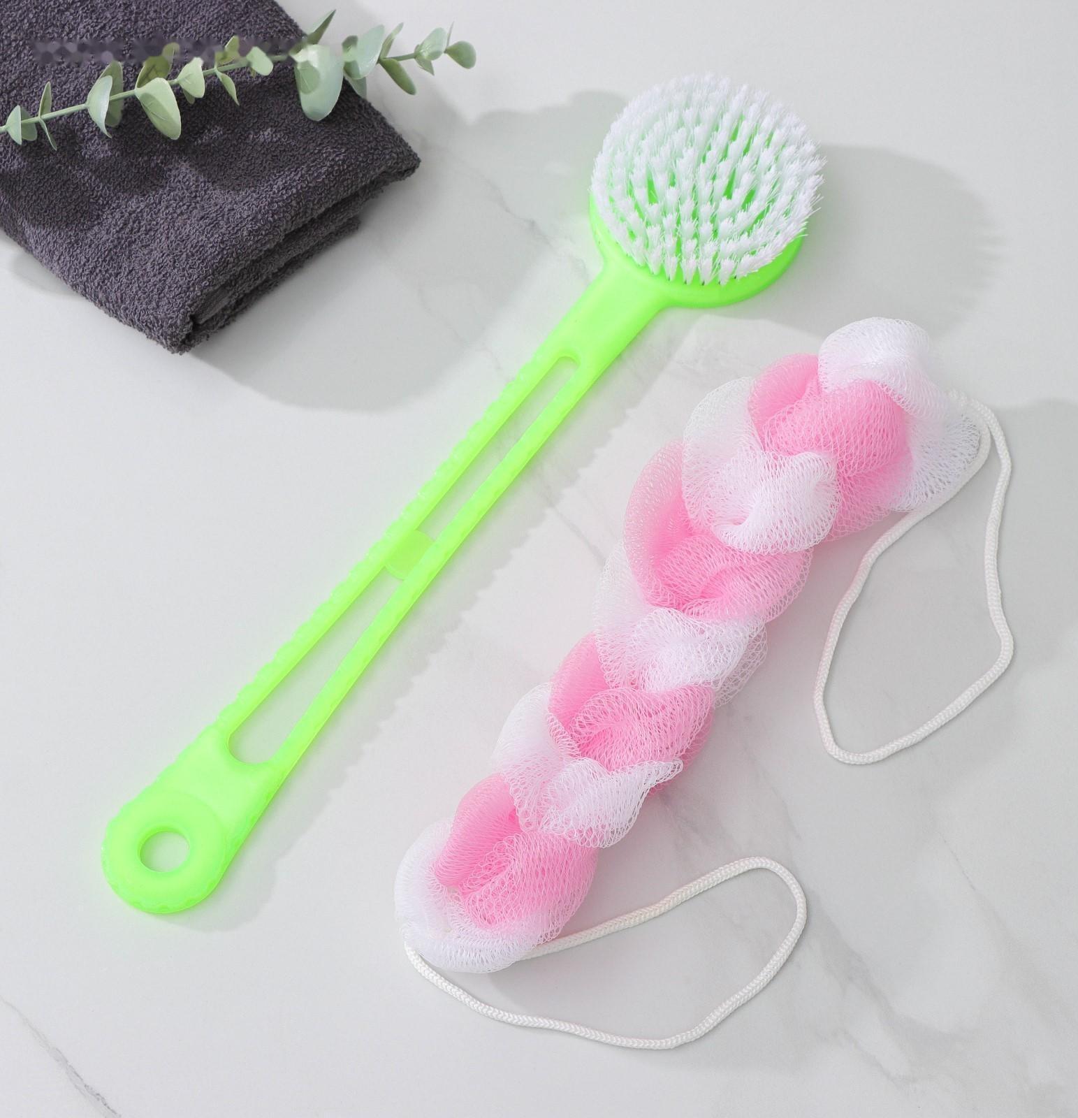 Набор банный, 2 предмета: мочалка, щётка банная, цвет МИКС