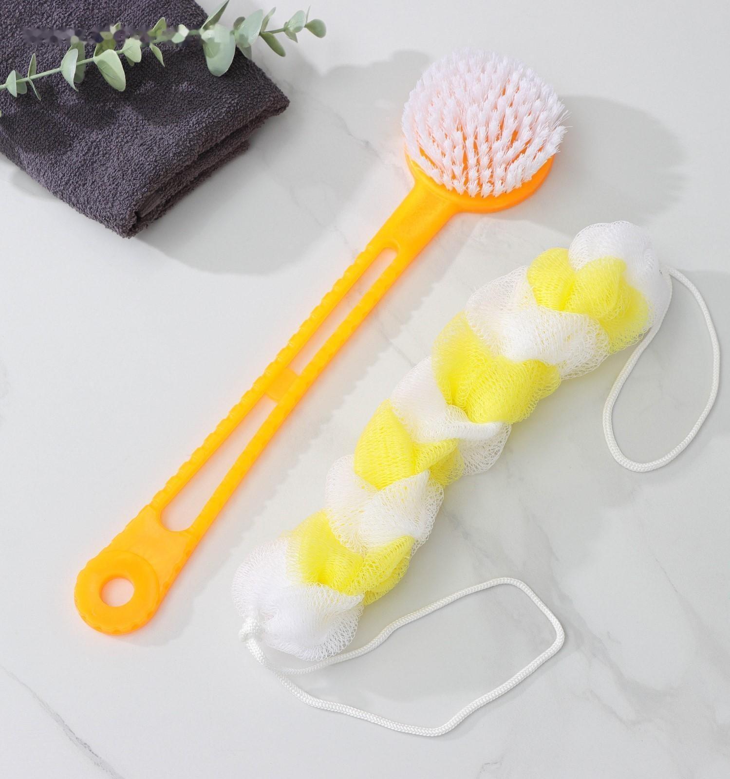 Набор банный, 2 предмета: мочалка, щётка банная, цвет МИКС