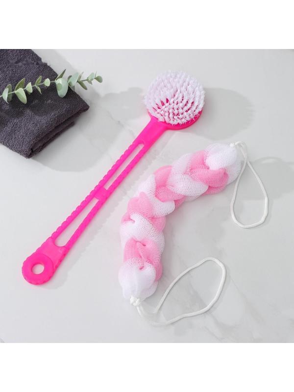Набор банный, 2 предмета: мочалка, щётка банная, цвет МИКС