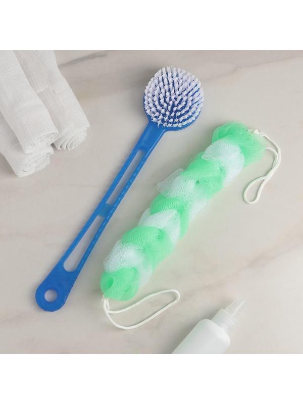 Набор банный, 2 предмета: мочалка, щётка банная, цвет МИКС