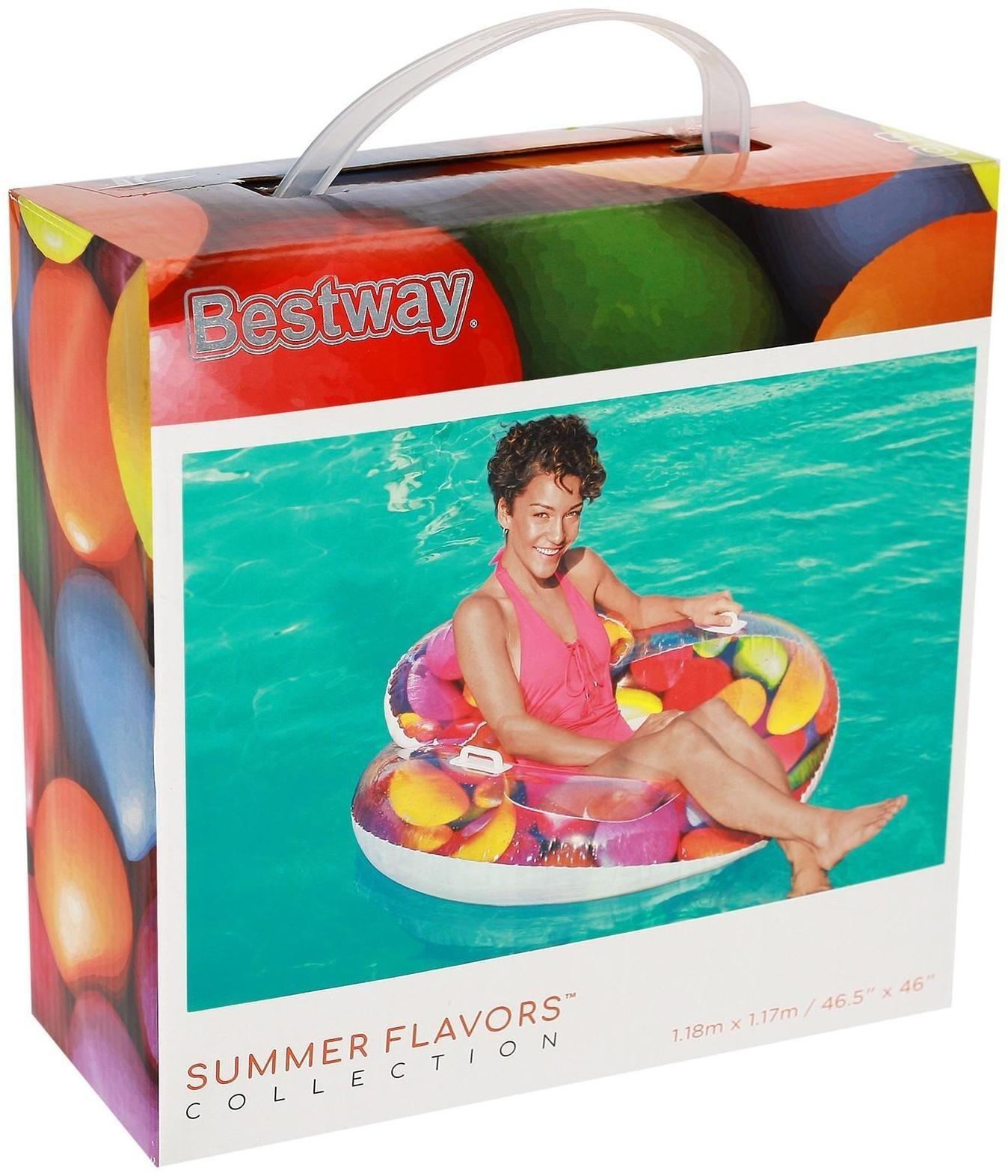 Круг-шезлонг для плавания «Леденец», 118 х 117 см, 43186 Bestway