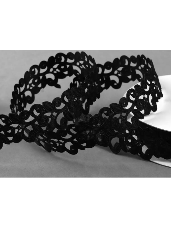 Лента фигурная «Вьюнчик», 25 мм, 9 ± 0,5 м, цвет чёрный