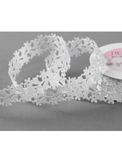 Лента фигурная «Ромашки», 25 мм, 9 ± 0,5 м, цвет белый