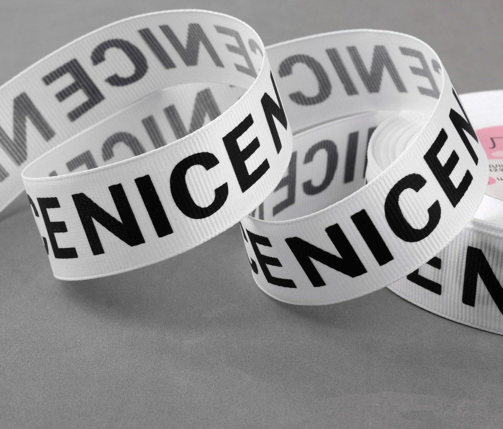 Лента репсовая «Nice», 25 мм, 23 ± 1 м, цвет чёрный/белый