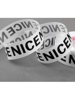 Лента репсовая «Nice», 25 мм, 23 ± 1 м, цвет чёрный/белый