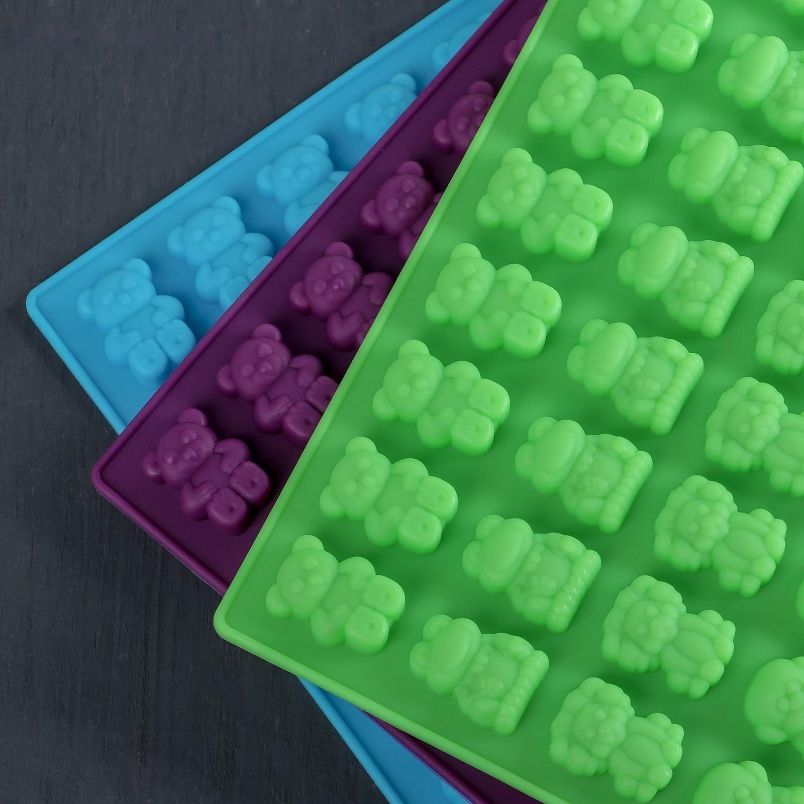 Форма для мармелада Доляна «Зоопарк», 20×15×1 см, 44 ячеек, цвет МИКС