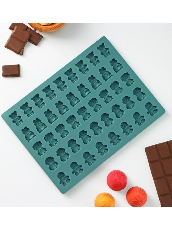 Форма для мармелада Доляна «Зоопарк», 20×15×1 см, 44 ячеек, цвет МИКС