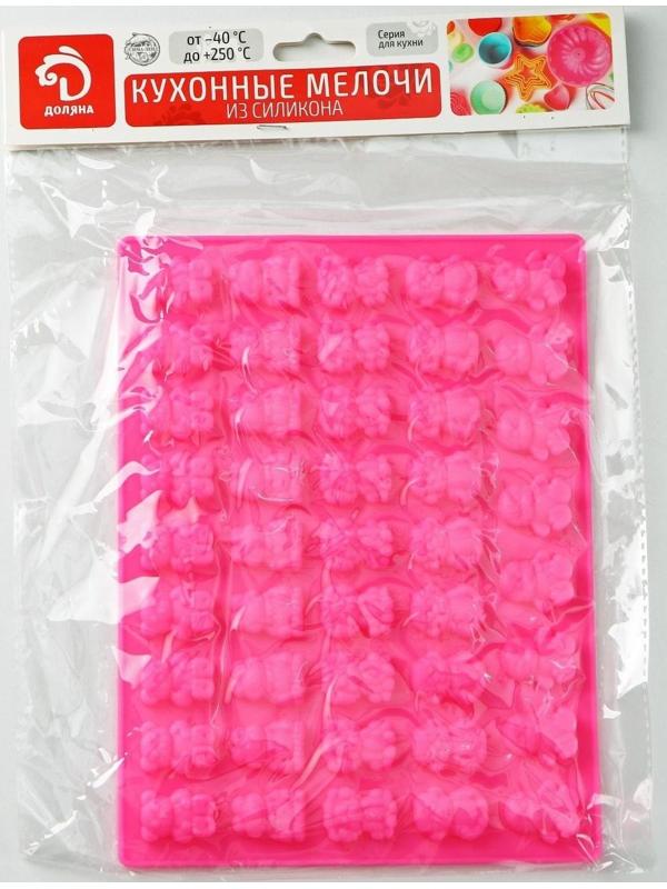 Форма для мармелада Доляна «Зоопарк», 20×15×1 см, 44 ячеек, цвет МИКС