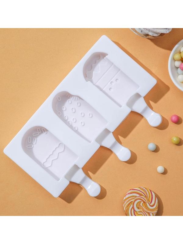 Форма для мороженого «Эскимо со сладостями», 3 ячейки (7×4,2 см), 19,5×17,7 см, цвет МИКС