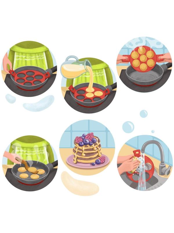 Форма для яичницы и блинов 4 ячейки 