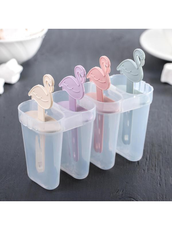 Форма для мороженого «Фламинго», 14,5×12×5,5 см, 4 ячейки, цвет МИКС