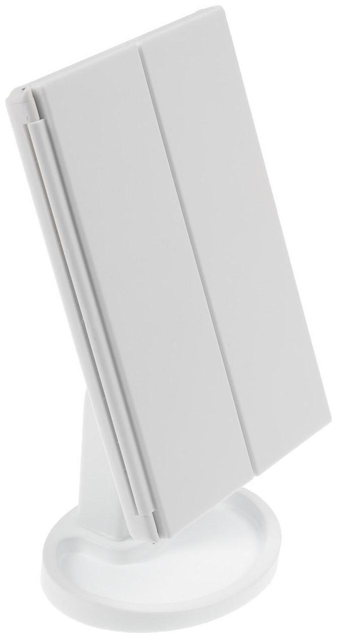 Зеркало LuazON KZ-07, подсветка, 30×18×7 см, 22 диода, 4хААА, (не в комплекте), белое