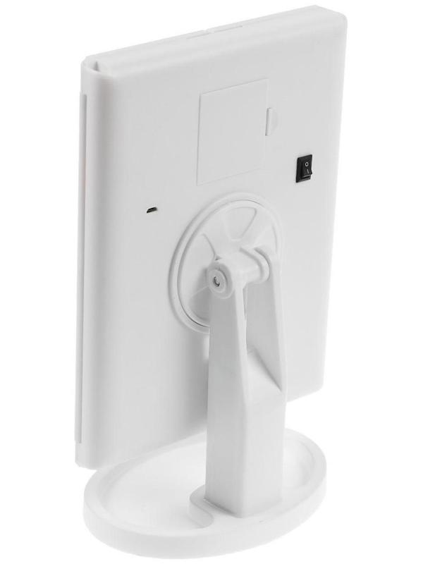 Зеркало LuazON KZ-07, подсветка, 30×18×7 см, 22 диода, 4хААА, (не в комплекте), белое