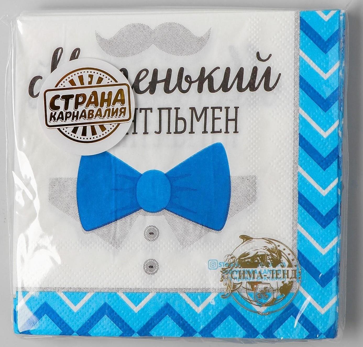 Cалфетки «Маленький джентльмен», 25х25 см, набор 20 шт.