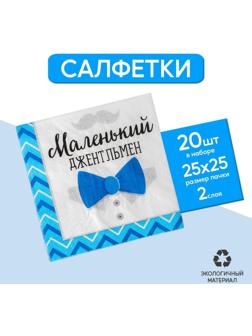 Cалфетки «Маленький джентльмен», 25х25 см, набор 20 шт.