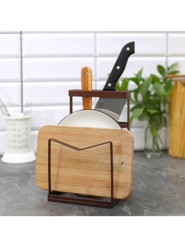 Подставка для ножей и разделочных досок Доляна «Лофт», 13,5×12,5×21,5 см, цвет коричневый