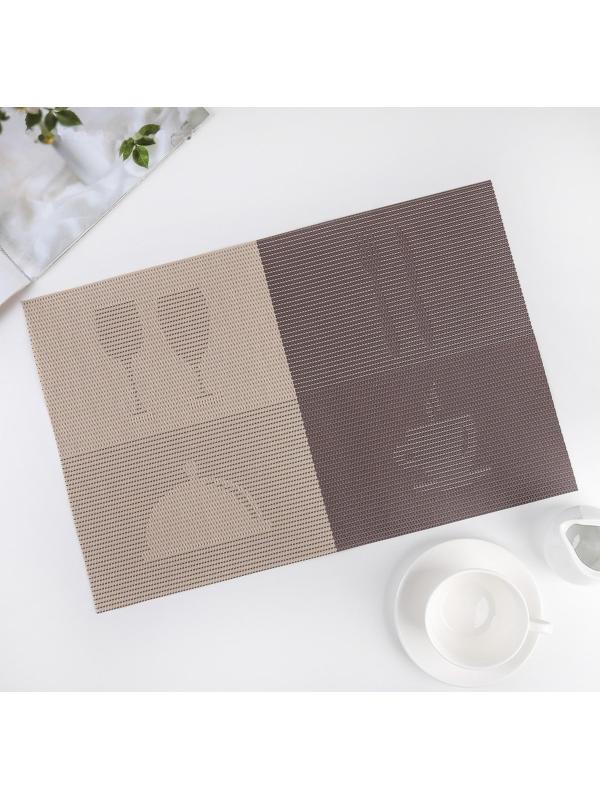 Салфетка сервировочная на стол «Ресторан», 40×30 см, цвет коричневый