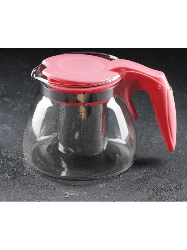 Чайник стеклянный заварочный «Джулиан», 700 мл, с металлическим ситом, цвет МИКС