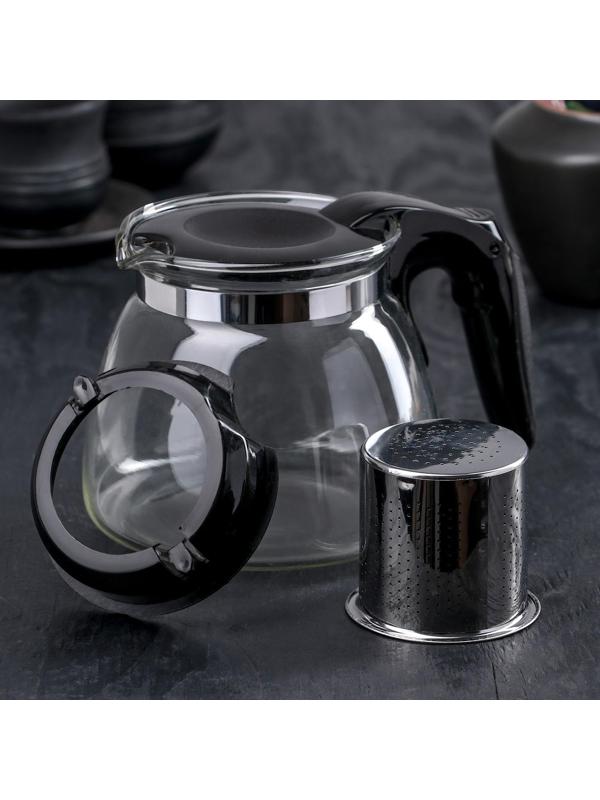 Чайник стеклянный заварочный «Джулиан», 700 мл, с металлическим ситом, цвет МИКС