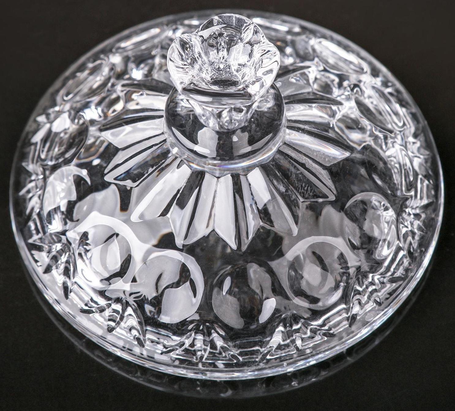 Сахарница стеклянная «Круги», 250 мл, 10,5×10,5 см, с крышкой