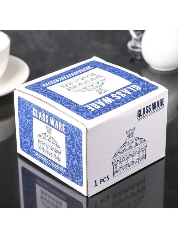 Сахарница стеклянная «Круги», 250 мл, 10,5×10,5 см, с крышкой