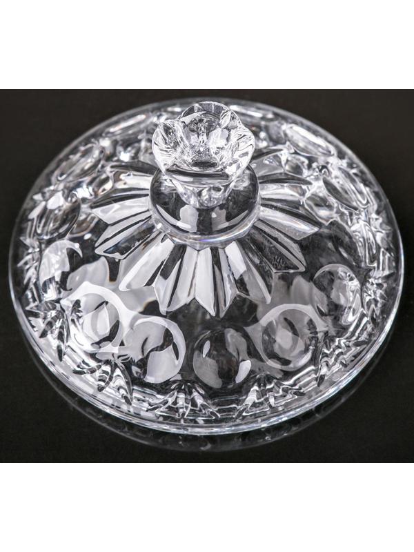 Сахарница стеклянная «Круги», 250 мл, 10,5×10,5 см, с крышкой