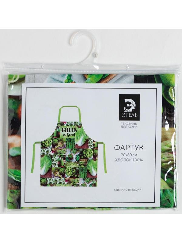 Фартук Этель GREEN 70х60 см, 100% хлопок, саржа 190 гр/м²