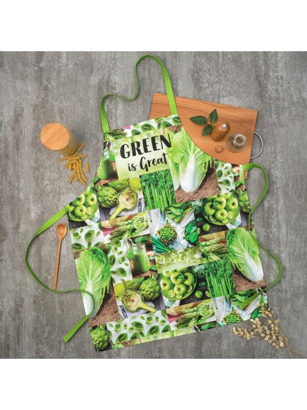 Фартук Этель GREEN 70х60 см, 100% хлопок, саржа 190 гр/м²