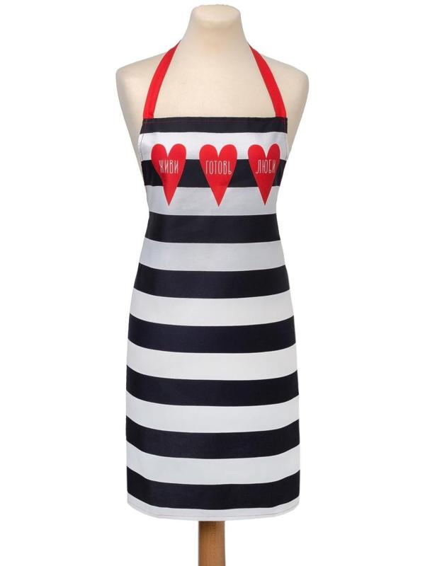 Фартук «Этель: Живи.Готовь:.Люби.» 70х60 см, 100% хлопок, саржа 190 гр/м²