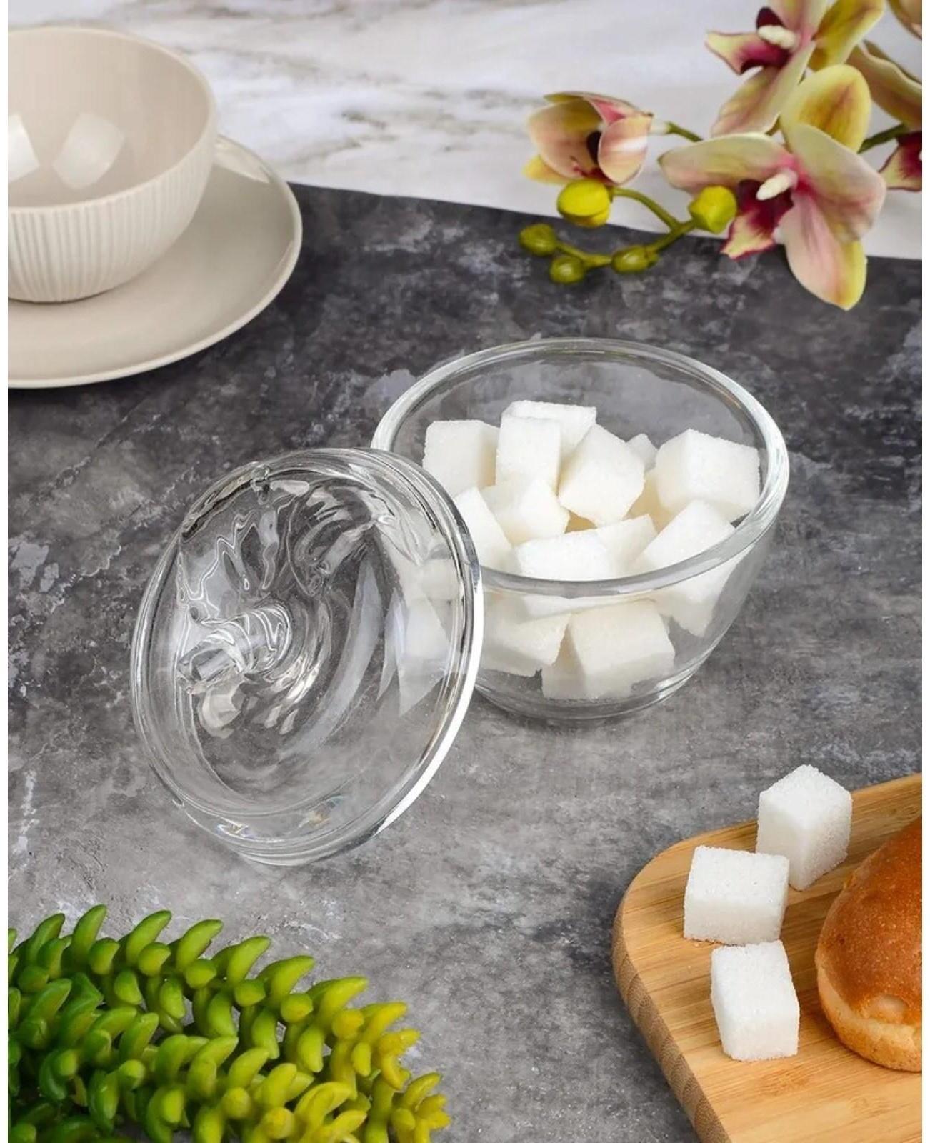 Сахарница стеклянная «Яблоко», 300 мл, 10×11 см