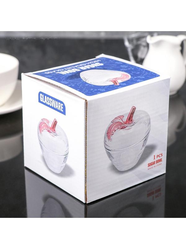 Сахарница стеклянная «Яблоко», 300 мл, 10×11 см