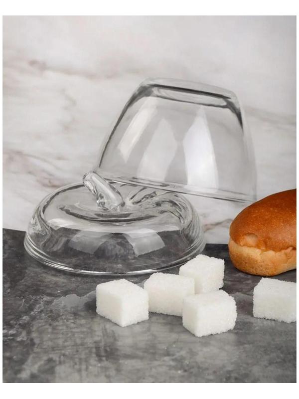 Сахарница стеклянная «Яблоко», 300 мл, 10×11 см
