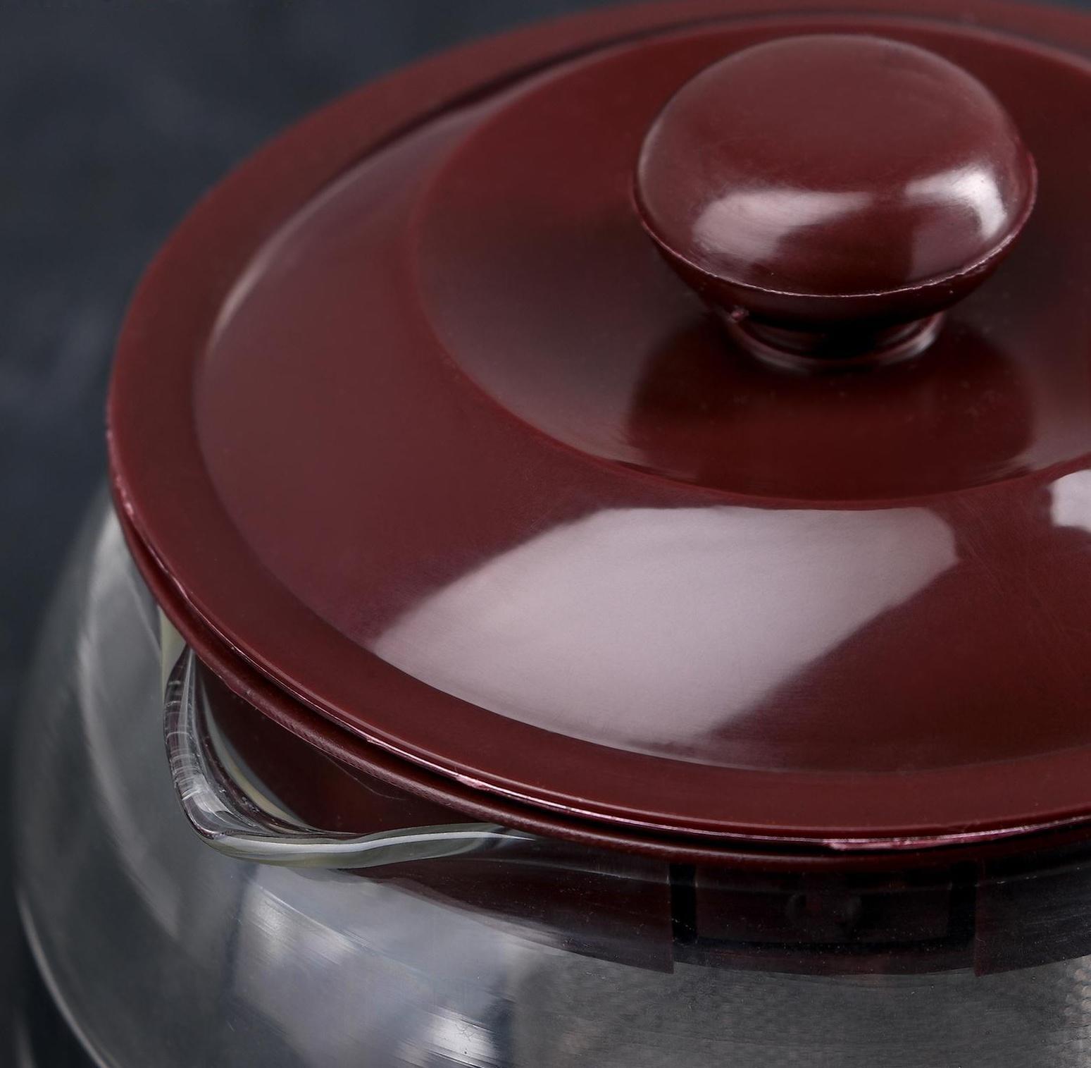 Чайник стеклянный заварочный «Бруно», 750 л, 16×11,5×13 см, с металлическим ситом, цвет коричневый