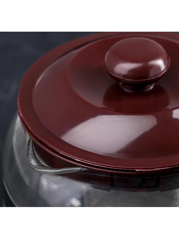 Чайник стеклянный заварочный «Бруно», 750 л, 16×11,5×13 см, с металлическим ситом, цвет коричневый