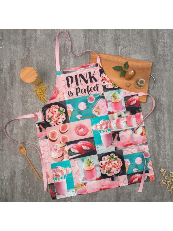 Фартук Этель PINK 70х60 см, 100% хлопок, саржа 190 гр/м²
