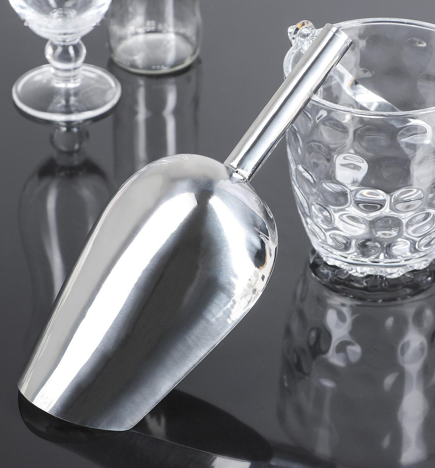 Совок из нержавеющей стали для льда и сыпучих продуктов, 27×12×5,5 см