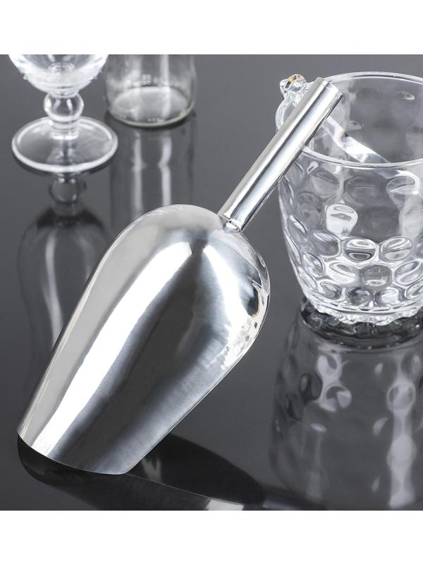 Совок из нержавеющей стали для льда и сыпучих продуктов, 27×12×5,5 см