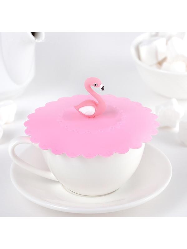 Крышка-непроливайка силиконовая Доляна «Фламинго», d=11 см, цвет МИКС