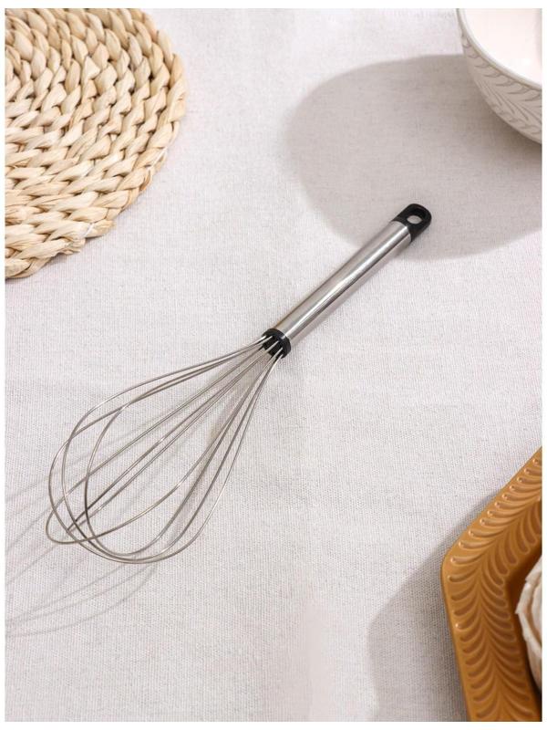 Венчик для взбивания Доляна «Помощник», 24 см, цвет серебристый