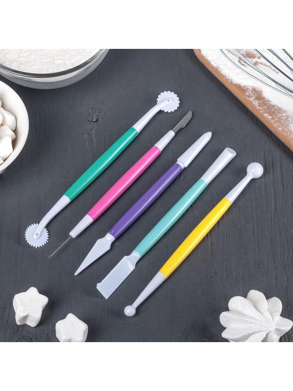 Набор для моделирования кондитерских украшений Доляна, 5 шт