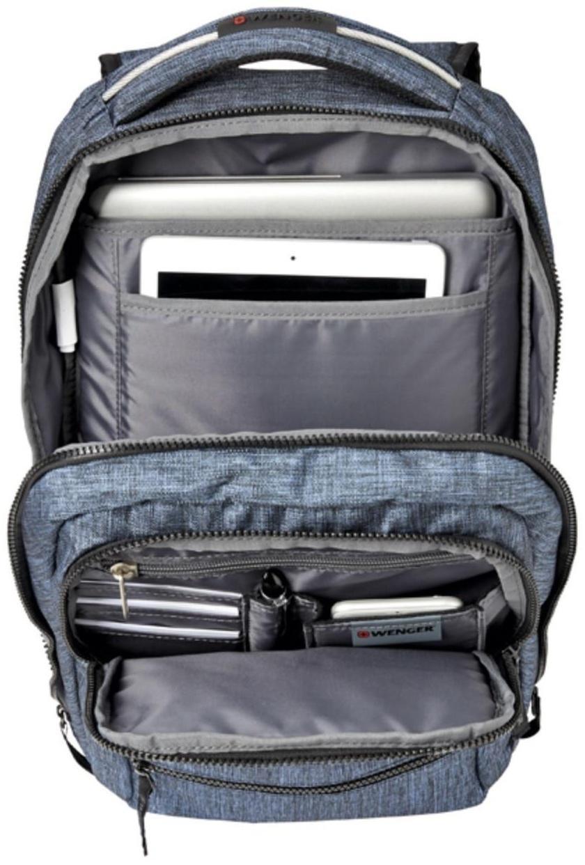 Рюкзак молодёжный Wenger, 41 х 26 х 19 см, 14 л, эргономичная спинка, синий