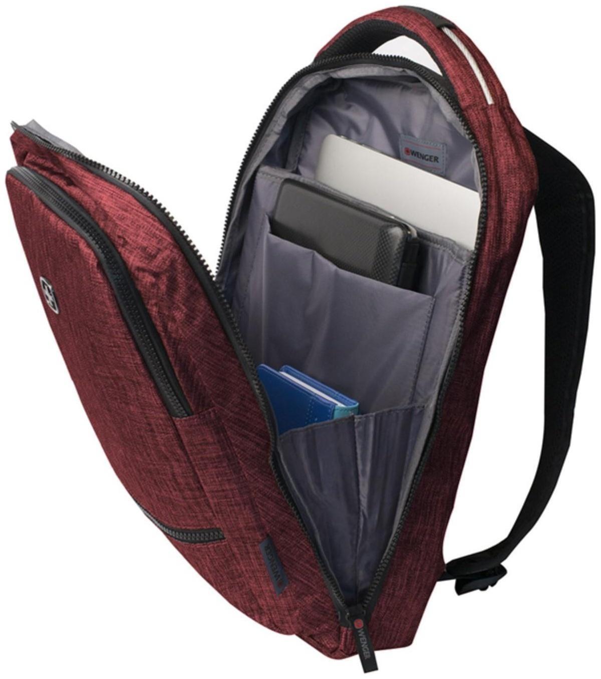 Рюкзак молодёжный Wenger, 41 х 26 х 19 см, 14л, эргономичная спинка, бордовый